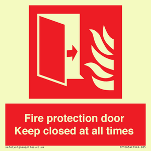 Fire protection door Keep closed at all times
